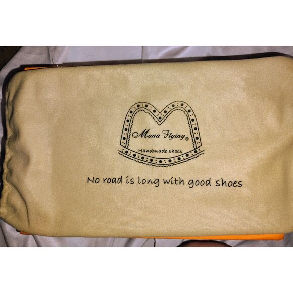 Mona Flying Handmade Shoes Leather Perforated Oxfords Brogue Derby Size 6.5 - Picture 8 of 9